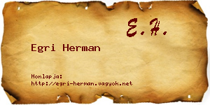 Egri Herman névjegykártya